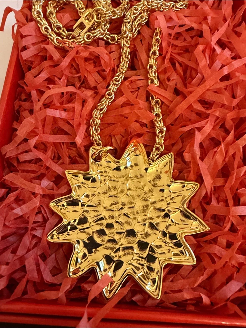 Simon Miller Sun Pendant Necklace Gold Tone Statement Piece